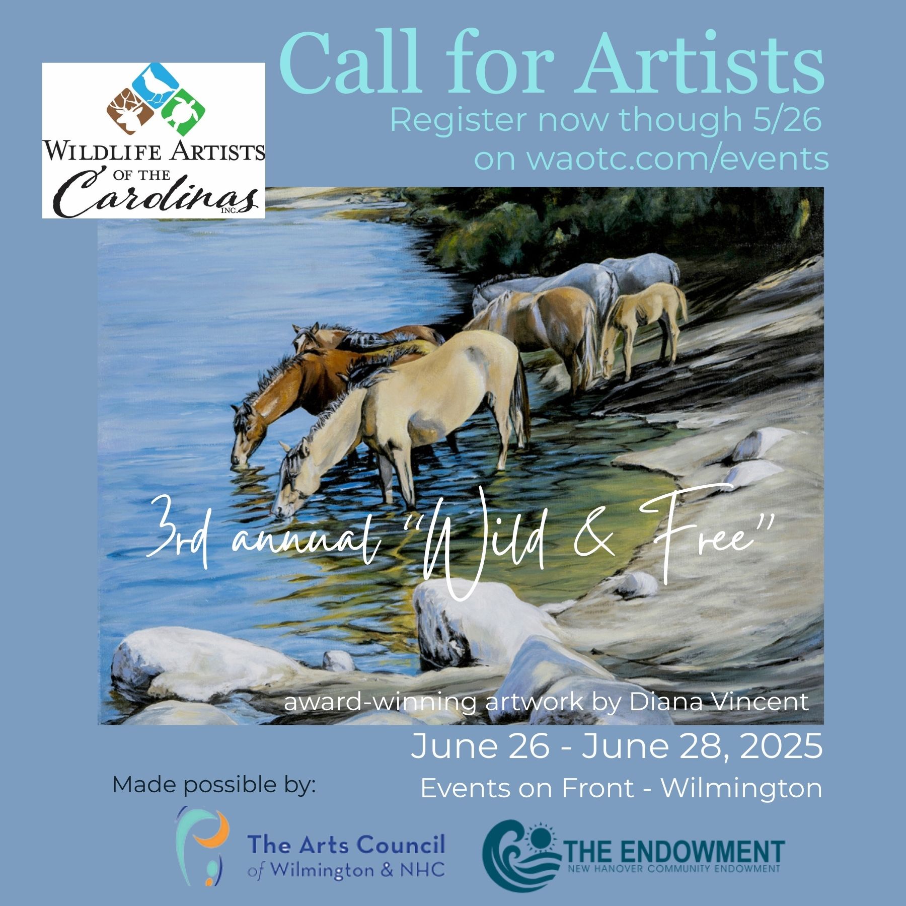 Wildlife Artists of the Carolinas 3rd Annual Wild and Free Juried Show & Sale